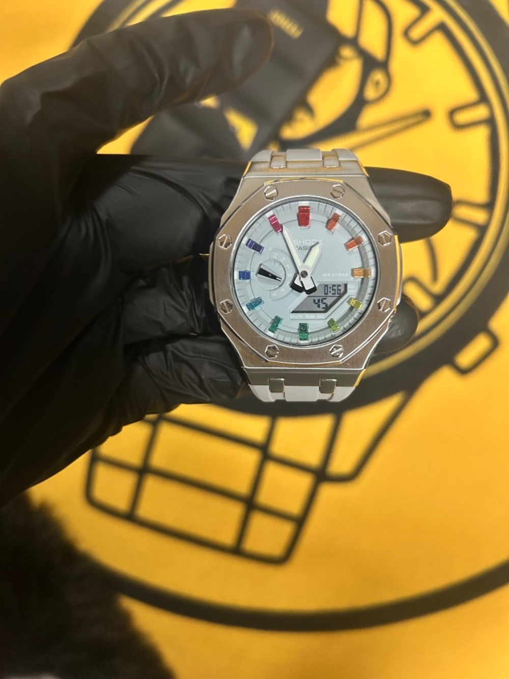 Casio G-Shock Metal Rainbow Dial Watch โ Luxury Steel Bezel, 200M Water Resistan - Picture 7 of 10